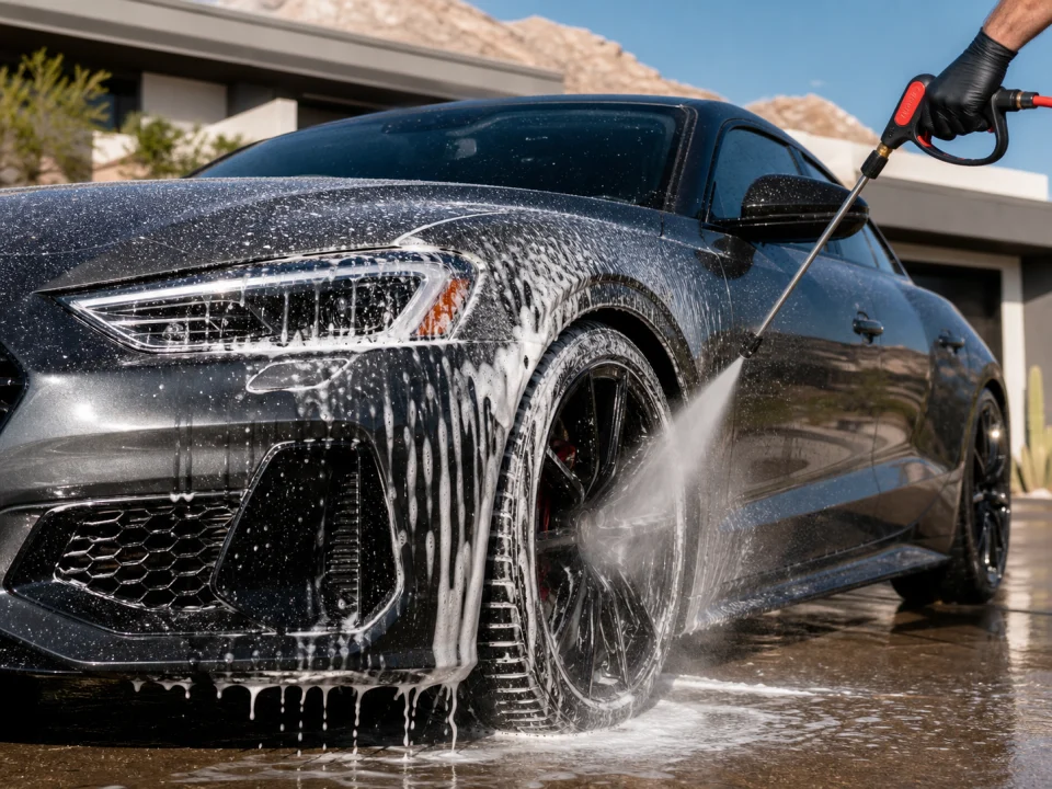 Illustrative view of a premium exterior maintenance wash